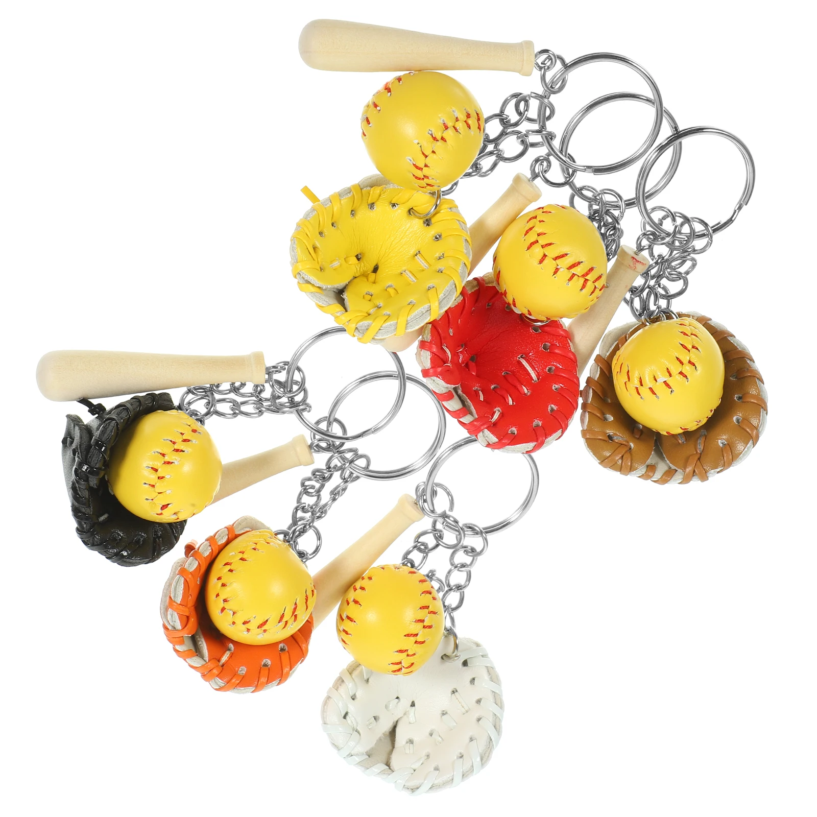 

6 Pcs Baseball Keychain Backpack Sports Chains Decorate for Boys Keychains Women