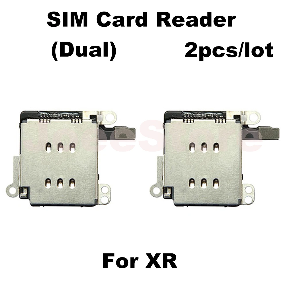 2pcs SIM Card Reader For iPhone 14 13 12 11 Pro Max X XR XS Dual SIM Card Slot Socket Inner Adapter Flex Cable Replacement Parts