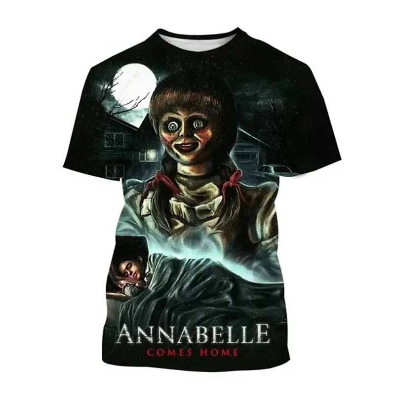 Summer Annabelle 3D Print T-Shirts Streetwear Horror Men Women Fashion Oversized Short Sleeve T Shirt Kids Tees Tops Clothing