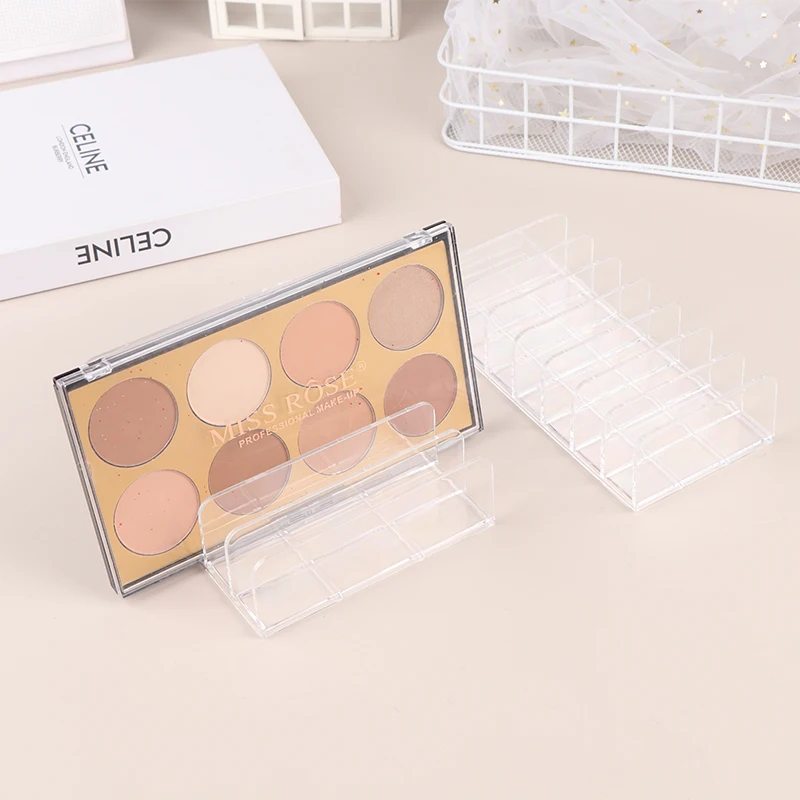 Palette de fards à barrage pour femmes et filles, étagère de rangement transparente pour poudre à barrage, outils de maquillage T1, support de compartiment