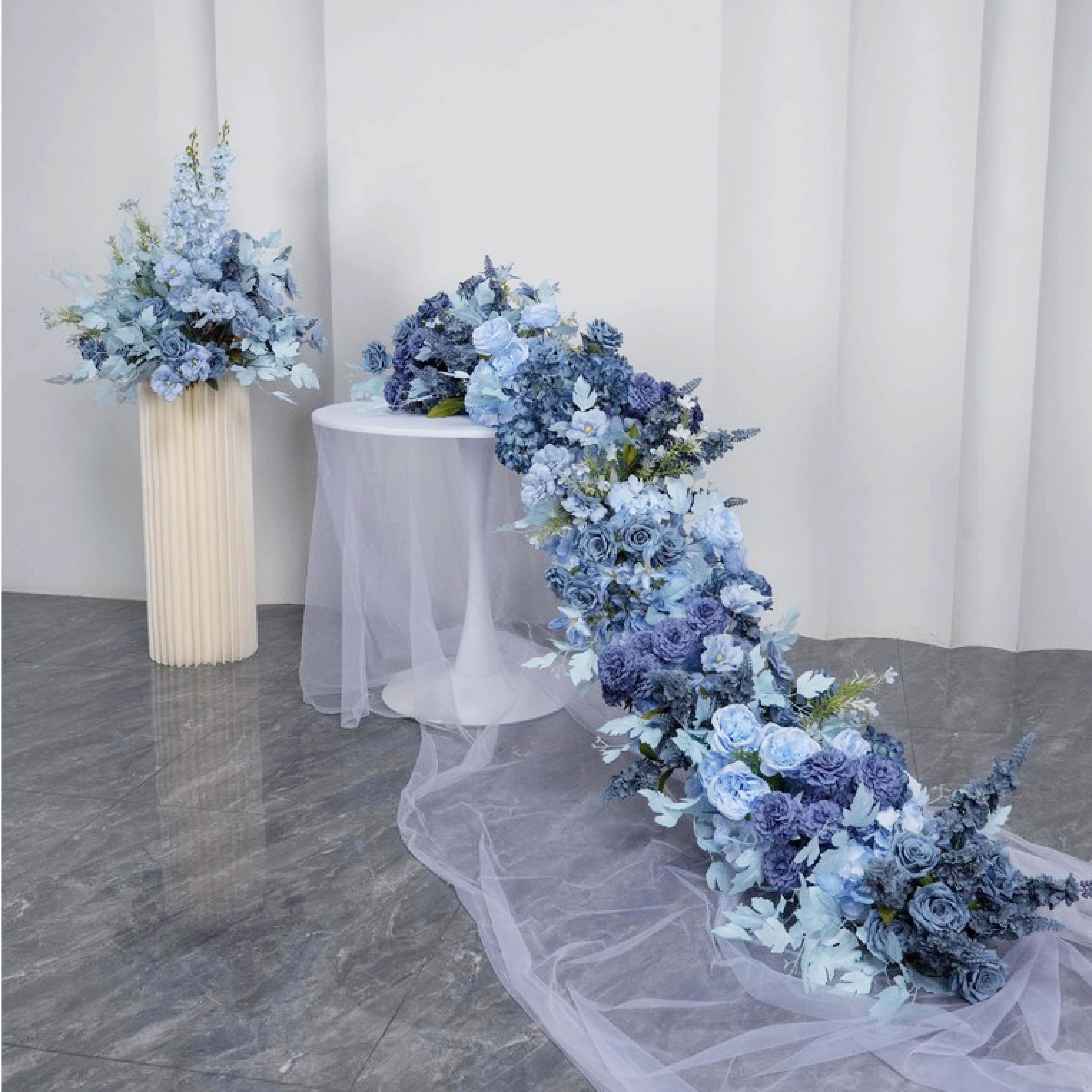 Blue Rose Artificial Flower for Wedding Decoration Ceremony Rose Runner Flower Engagenment Leading Road Flower Living Room Decor