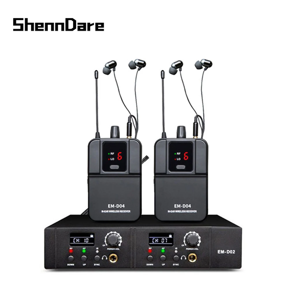 نظام مراقبة لاسلكية للأذن من SHENNDARE مزود بـ 4 قنوات وجهاز إرسال احترافي UHF لاسلكي لمراقبة المسرح