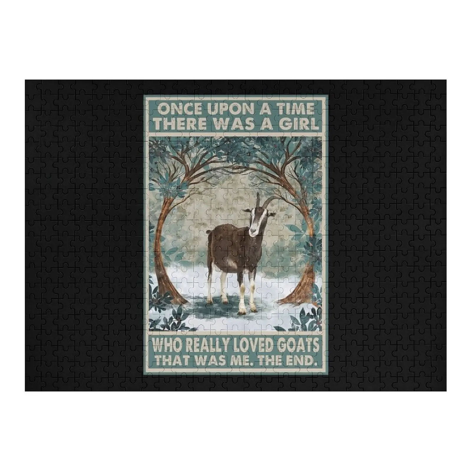 Puzzle dla dzieci z imieniem na zamówienie: Dawno, dawno temu była dziewczynka, która naprawdę kochała kozy. Puzzle edukacyjne dla dzieci, układanka IQ.