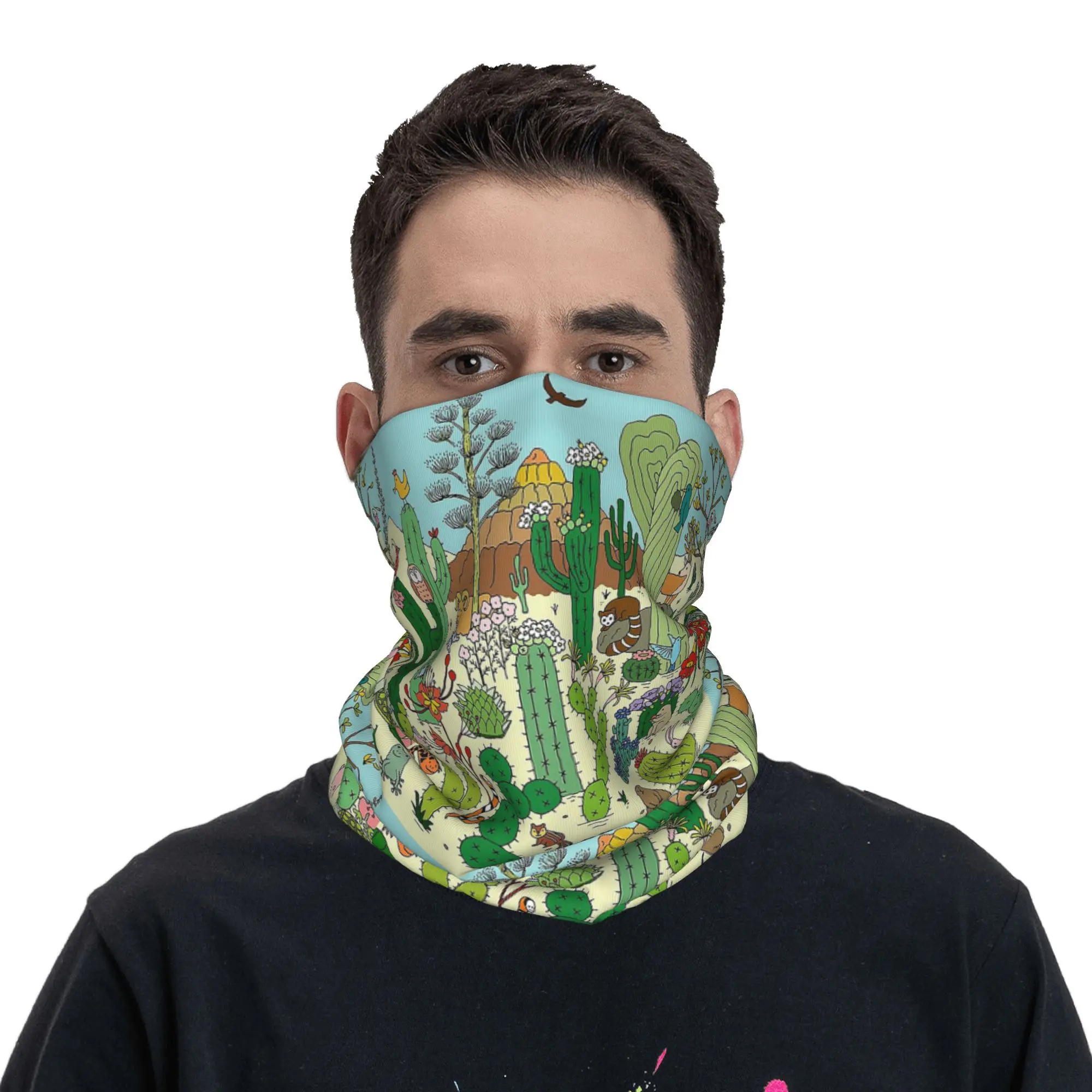 Arizona Desert Museum Bandana Neck Gaiter Gedrukt Wrap Sjaal Multifunctionele hoofddeksels Hardlopen Unisex Volwassen Wasbaar