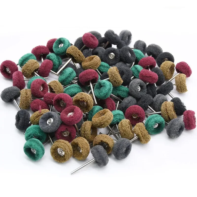 50Pcs/set 3mm Mini Scouring Pad Brush Polishing Kit Car Cleaning Tools Polishing Tool Removal of Rust Deburring on Metal Surface