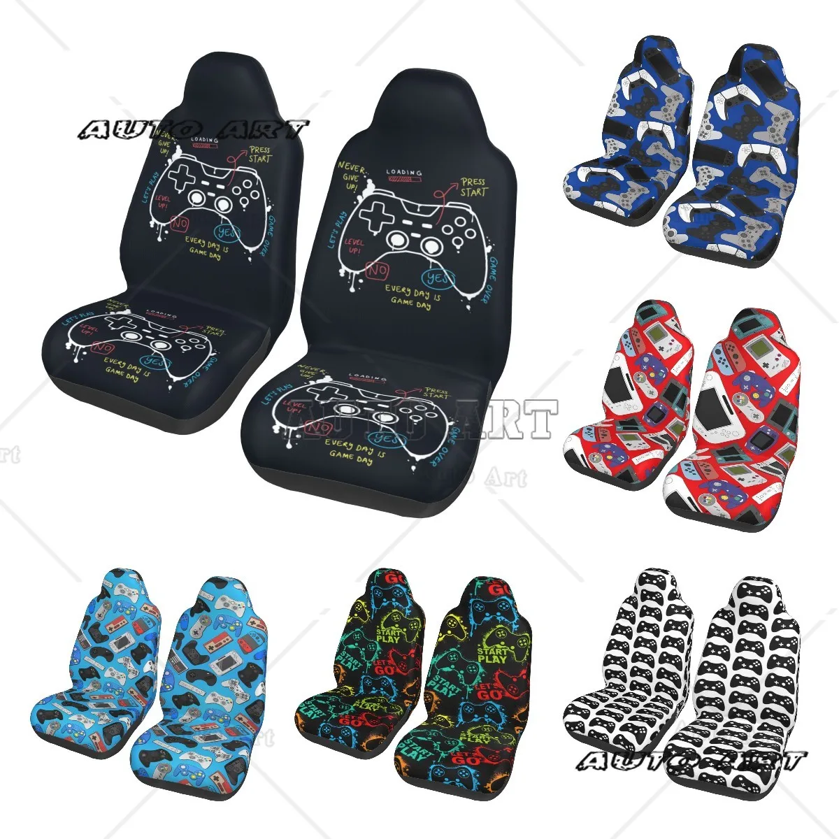 Video Game Weapon Gamer Play Gaming Universal Car Seat Cover Four Seasons for SUV Auto Seat Cover Polyester Seat Protector