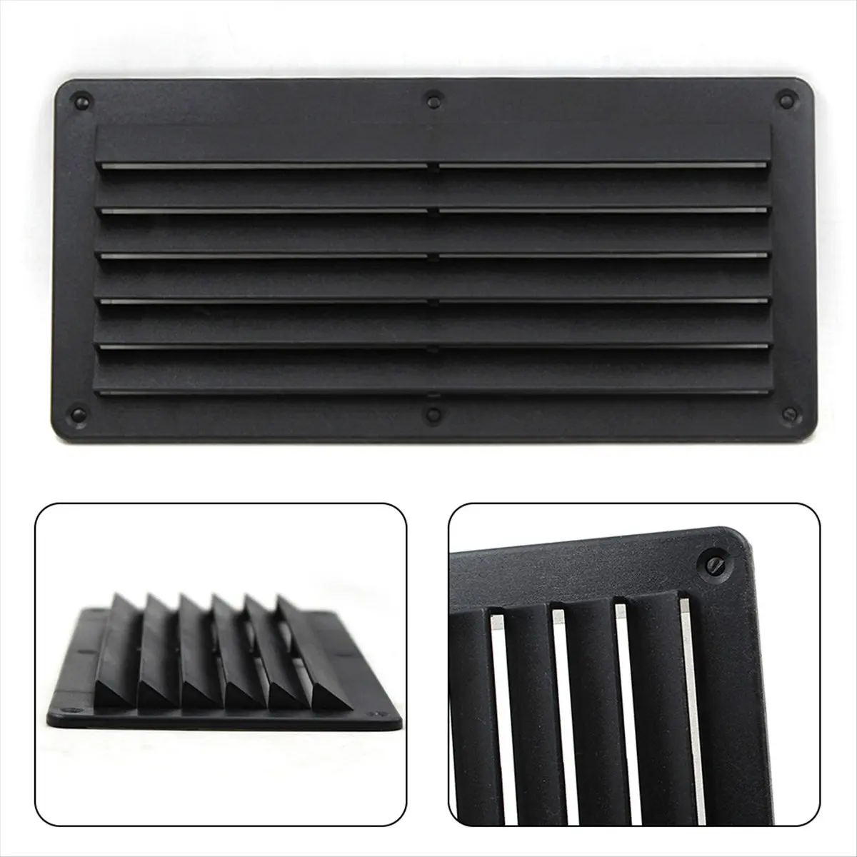 Caravan Vent Marine Vent Easy Installation Efficient Ventilation 5 Slot Square Design ABS Plastic Long-Lasting