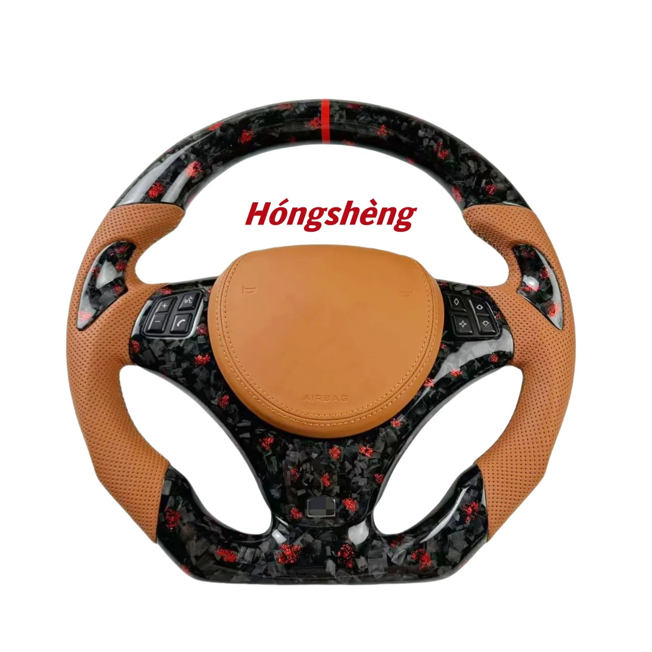 For BMW E90, E92, E91, E93, E82 M3 Sports Carbon Fiber Steering Wheel Custom Red Forged Carbon Fiber Steering Wheel