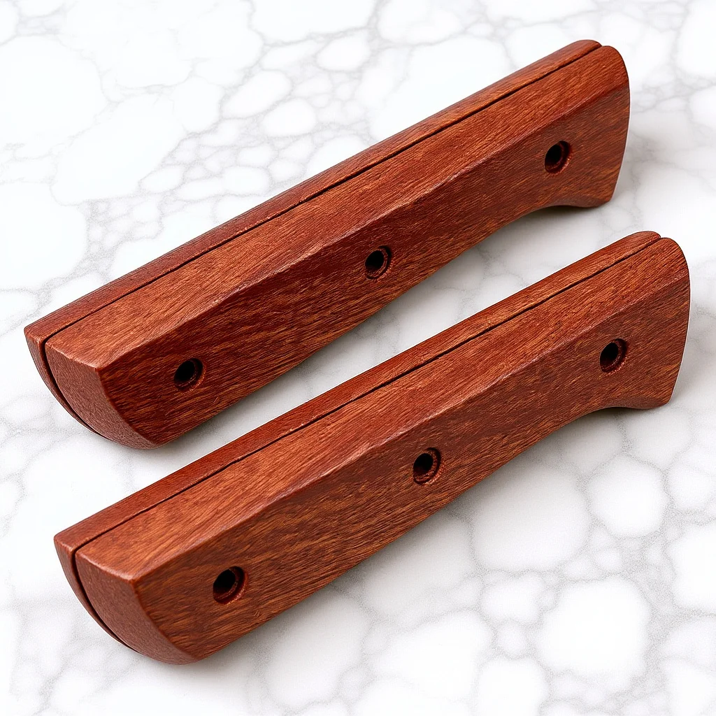1 زوج الخشب مقبض استبدال ل القاطع تصميم مريح السلس مصقول قبضة طويلة الأمد المطبخ سكين مقبض ترقية