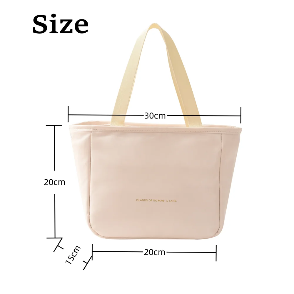 Insulation Waterproof Leathers Lunchbox Bags Portable Food Storage Bento Pouch Outdoor Picnic Bento Handbag Large Capacity Totes