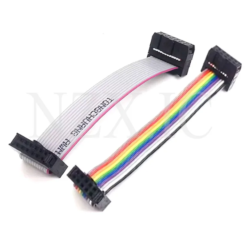 JTAG-cable de descarga ISP, correa plana de color gris para pantalla LED IDC FC, espaciado de 2,54mm, 6/8/10/14/16/20/24/40/50/64 pines