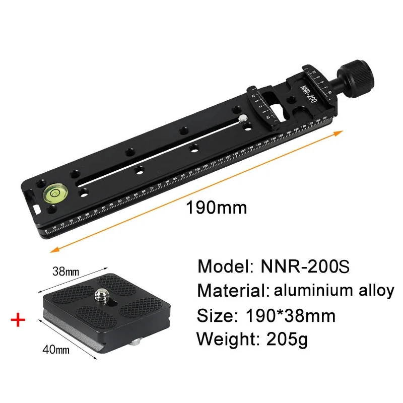 NNR100 150 200 Long  Camera Plate Clamp Aluminium alloy SLR Tripod Ball Head Quick Mount Plate Clamp Photography Lens Holder