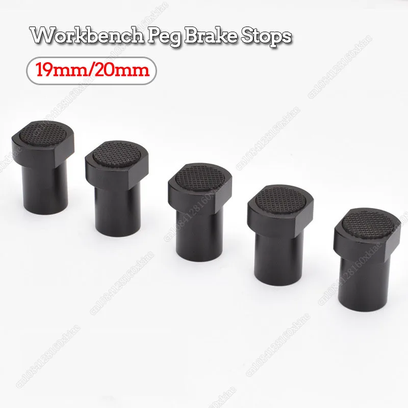 

5PCS Workbench Peg Brake Stops Bench Clamp Aluminum Alloy 19/20mm Dog Woodworking Table Limit Block Workbench Tenon Stopper