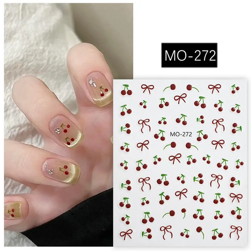 Pegatinas de uñas con patrón de frutas para niñas, calcomanías brillantes, elegantes, fiesta de otoño, moda coreana Uv, decoración de uñas festiva femenina, G N2B9