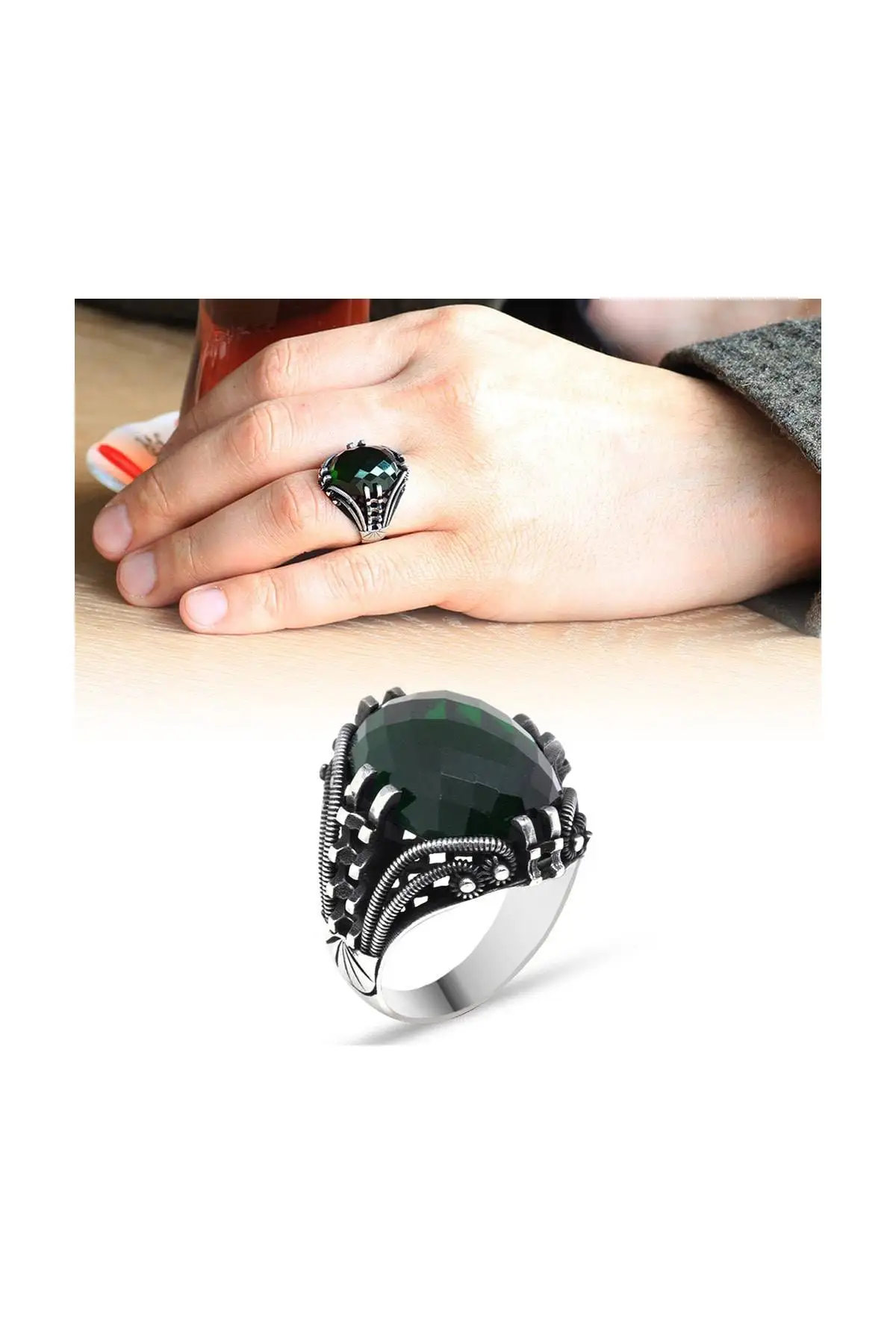 

Zircon 925 Sterling Mens Silver Ring