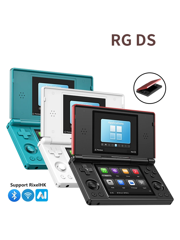 Console de jeu portable rétro Anbernic RG DS Flip, écran IPS 4 pouces, double écran, double système d'exploitation Android/Linux, 4000 mAh, AI, Wifi, streaming, RixelHK, cadeaux