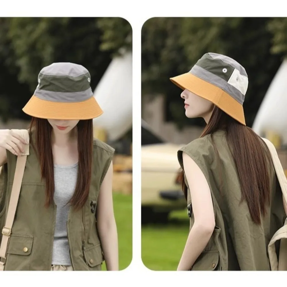 

Fashion Anti-Sun Bucket Hat Anti-UV Adjustable Sunscreen Hat Short Brim Breathable Fisherman Hat Summer