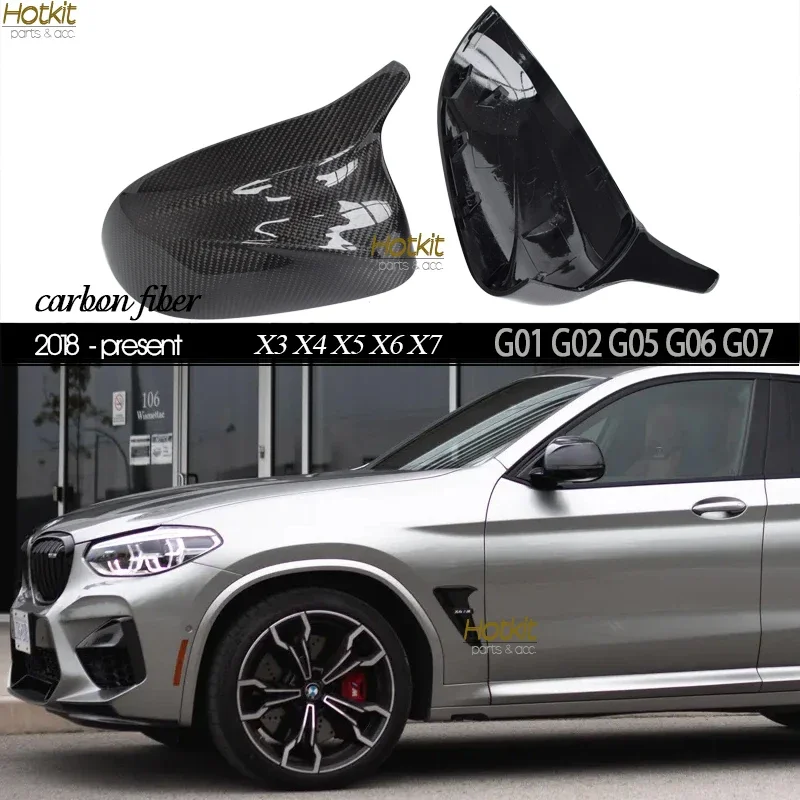 

2020-X4M-Look Carbon Fiber Replacement Door Mirror Cap Covers for BMW X3 X4 X5 X6 X7 G01 G02 G05 G06 G07 2018 - 2024