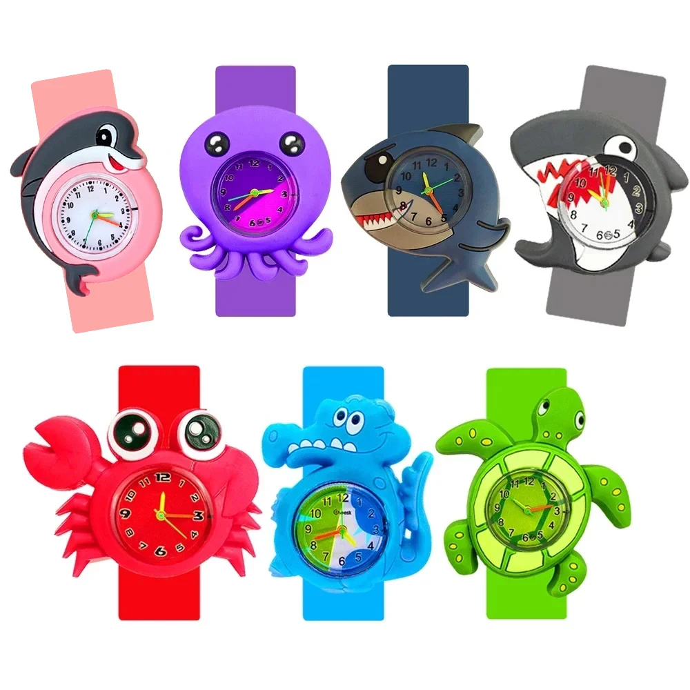 Pingouin étoile de mer crabe enfants montre bébé éducation étude-temps jouets 1-16 ans enfants montres baleine/shark filles garçons montres