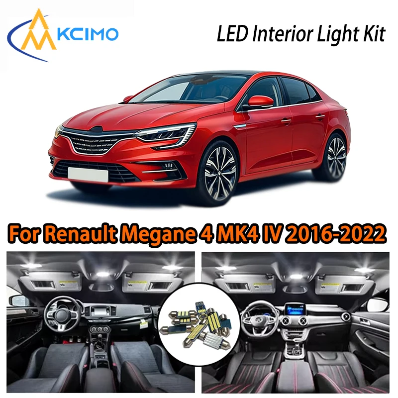 

High Quality LED Interior Lights For Renault Megane 4 MK4 IV 2016-2022, Super Bright Easy Install White Ice Blue Two Color