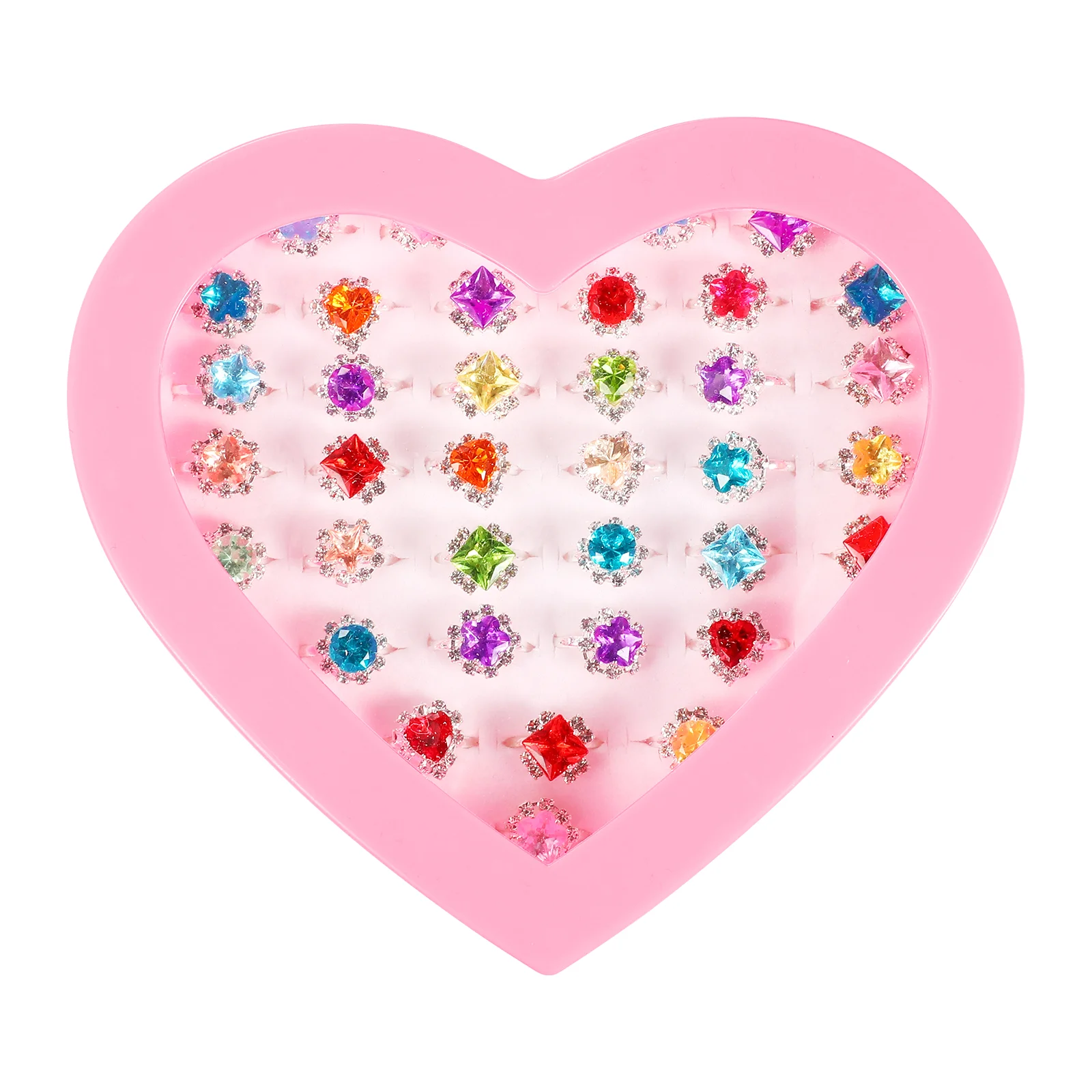 36 Pcs Little Girls Jewelry Kids Ring Set Rings Rhinestone Haoshi Dress up Child