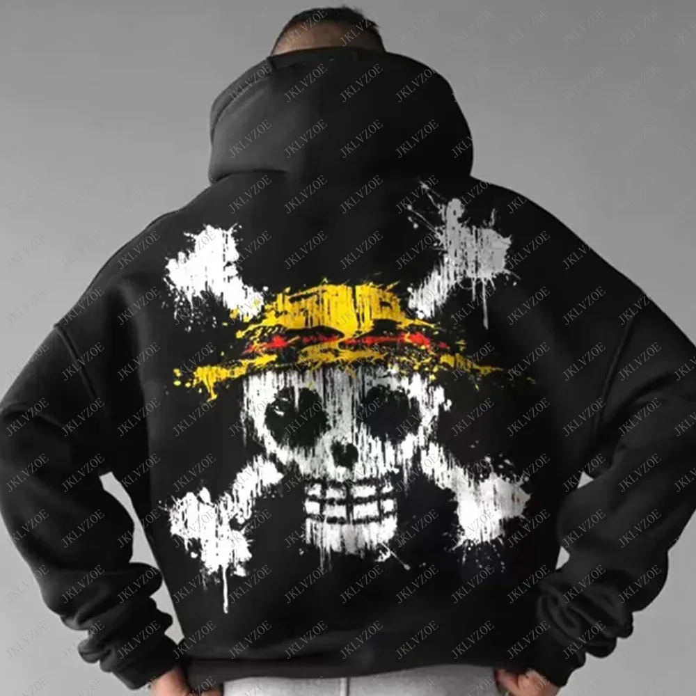 Luffy Mugiwara Skull Strawhat Pirates Anime Inspired Tee Hoodie Sweatshirt Oversized T Shirt Boys Unisex Top Cotton Clothes Hot