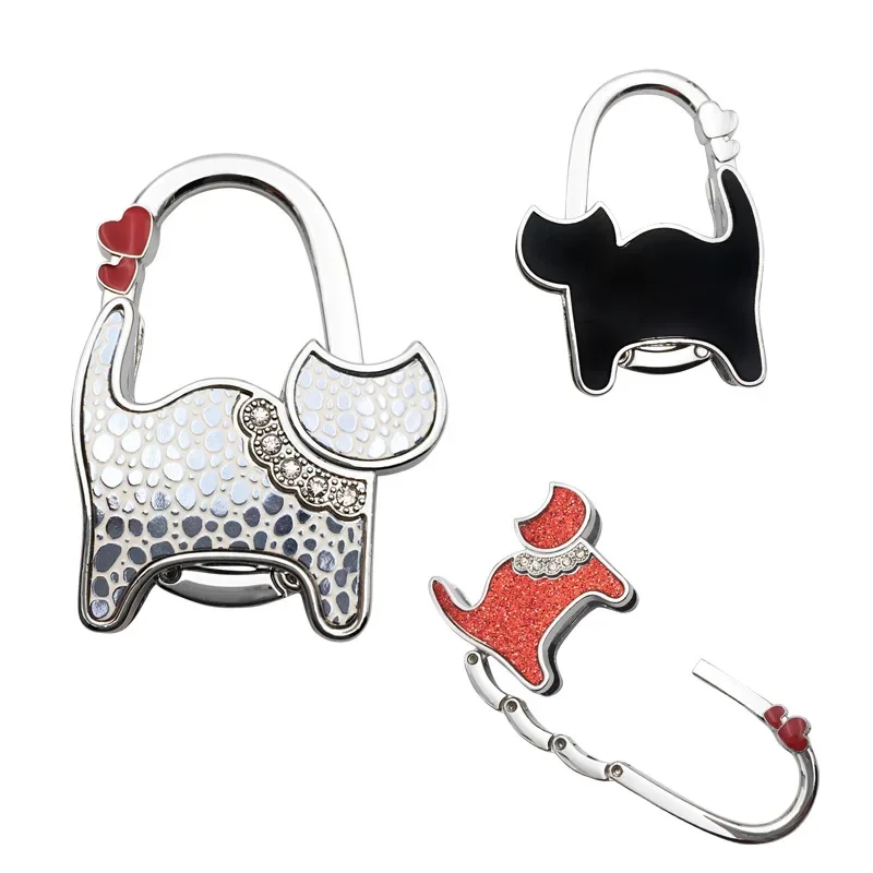 Unisex Table Cat Foldable Purse Bag Rhinestone Hanger Hangbag Hook Holder Safer Gift Home Accessories