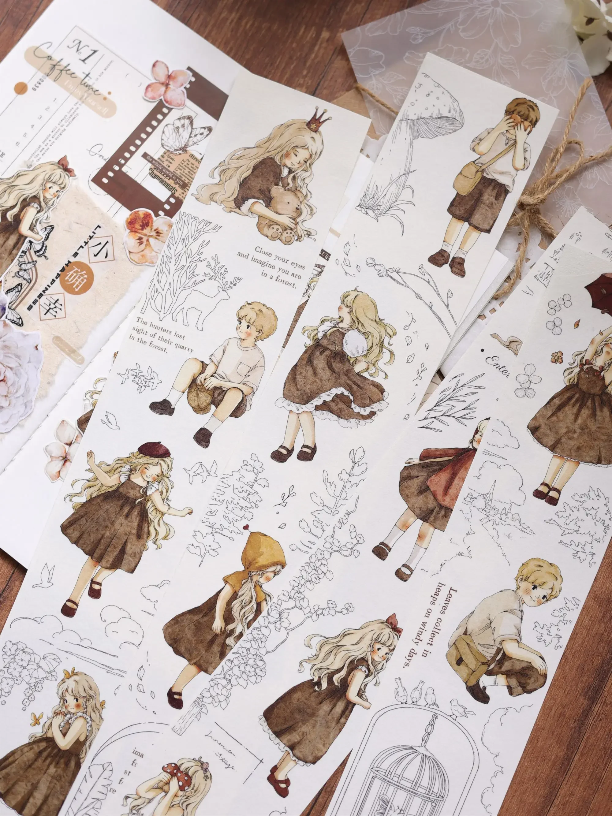 

Vintage Boys Girls Characters Planner Decoration Masking Washi PET Tape Roll