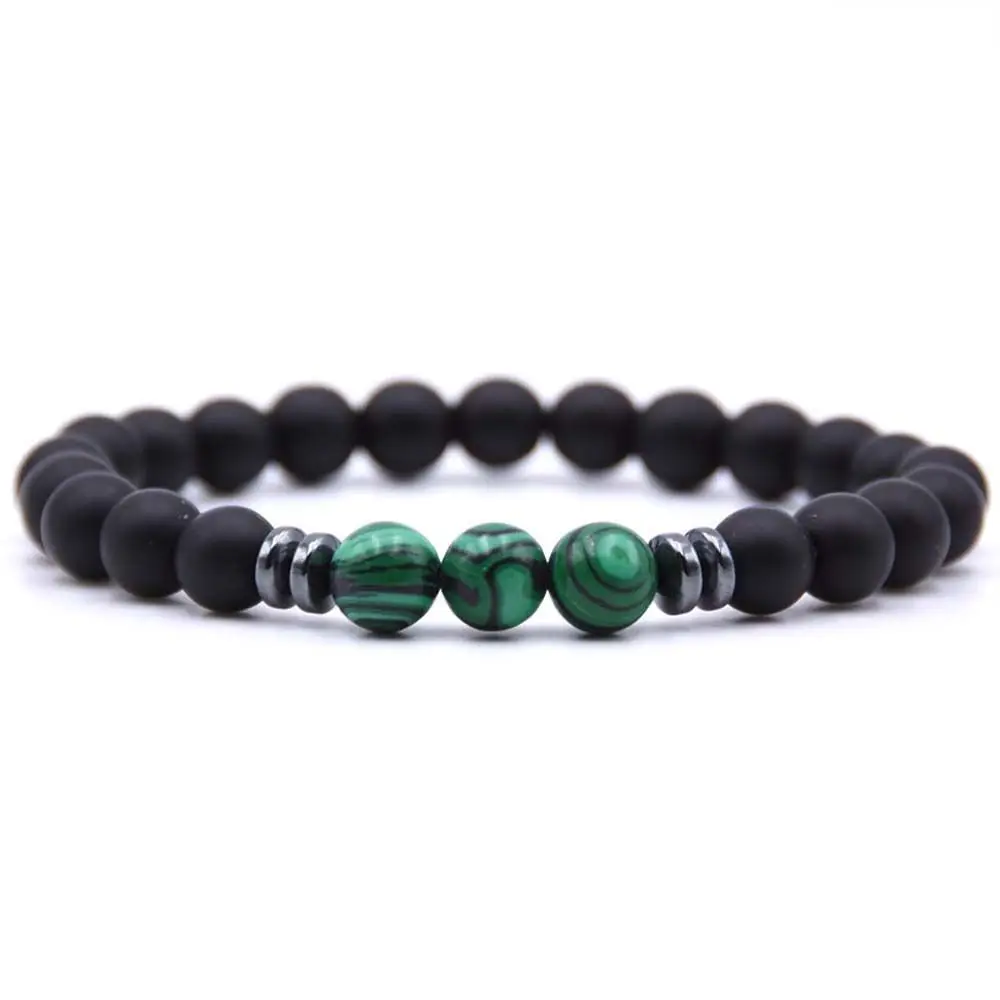 Fashion Buddha Prayer Stretch Matte Gifts For Women Men Black Tourmaline Bracelets Jewelry Beaded Bracelets Yoga Bracelet