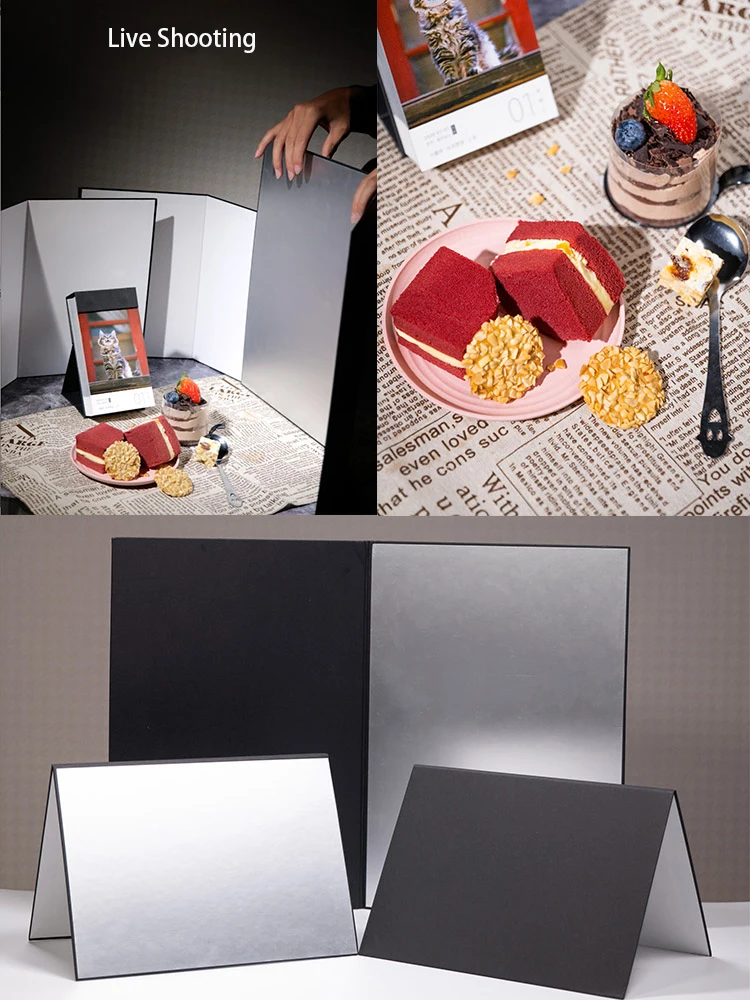 3-in-1 Reflector Photography Cardboard A3/A4 Foldable Reflector Board For Photo studio Photography Accessory