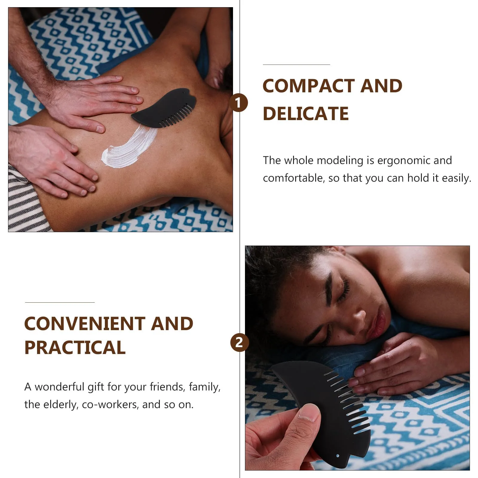 

2 шт., скребковая массажная расческа Гуа Ша, массажер для тела из натурального камня для кожи головы, лица, шеи, спины, ног, путешествий, домашнего использования, массажные расчески