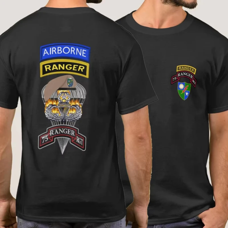 US Army Special Operations Forces 75th Ranger Regiment Airborne Rangers T Shirt. New Cotton Short Sleeve O-Neck T-shirt