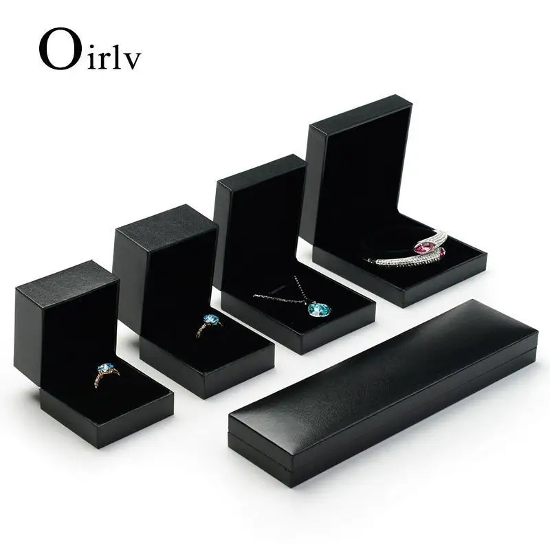 

Oirlv Black Jewelry Gift Packing Box Wedding Ring Box Jewelry Boxes For Earring Necklace Bracelet Jewelry Set Boxes Wholesale