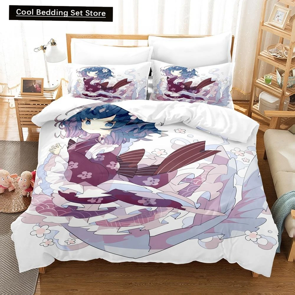 

3D Print Anime Wakasagihime (Touhou) Bedding Set Single Twin Full Queen King Size Bed Set Aldult Kid Bedroom Duvet cover Sets