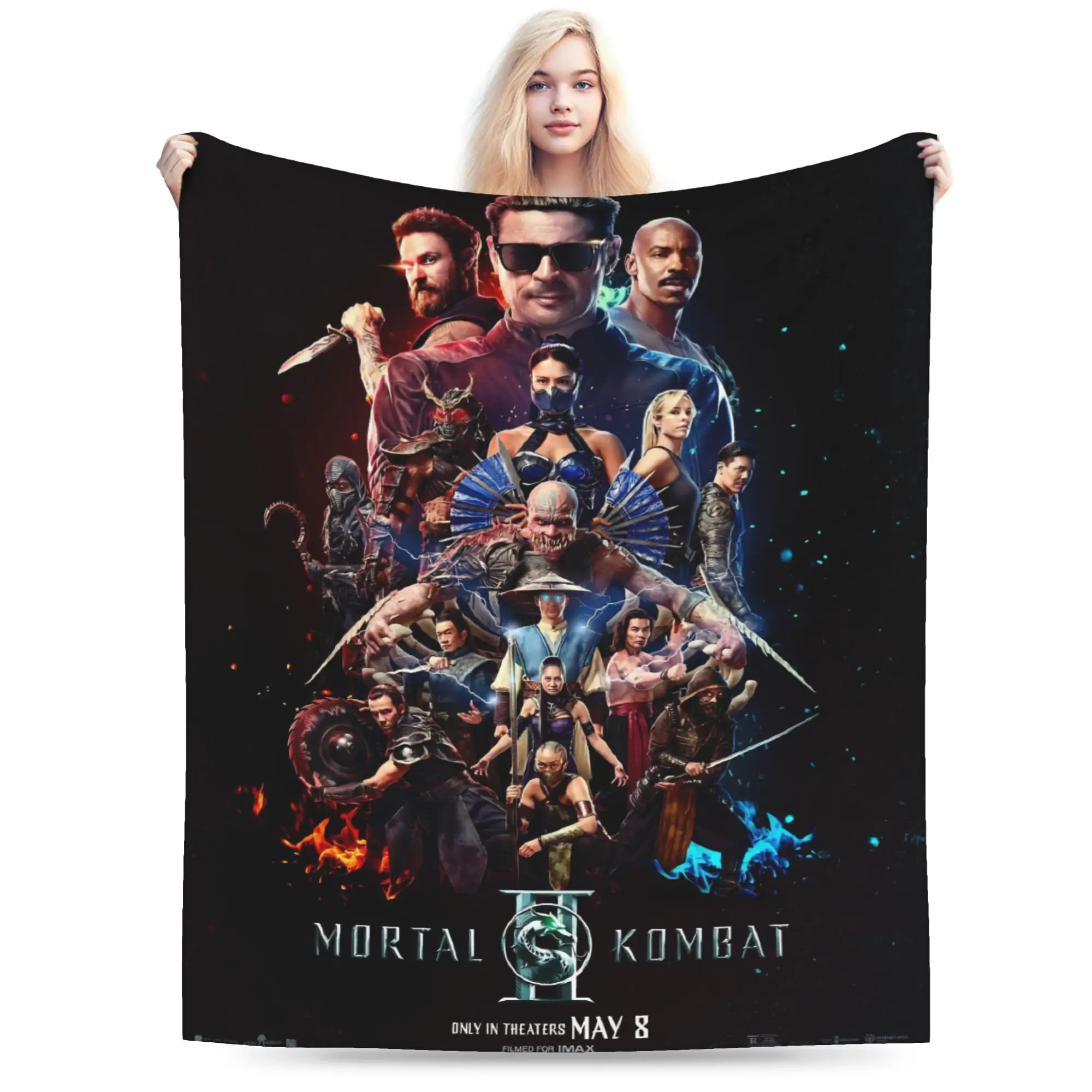 Mortal Kombat II Moive 2026 Throw Blanket for Couch Soft Fuzzy Plush Blanket 50x60 Inches Multiple Sizes Bedspread All Seasons