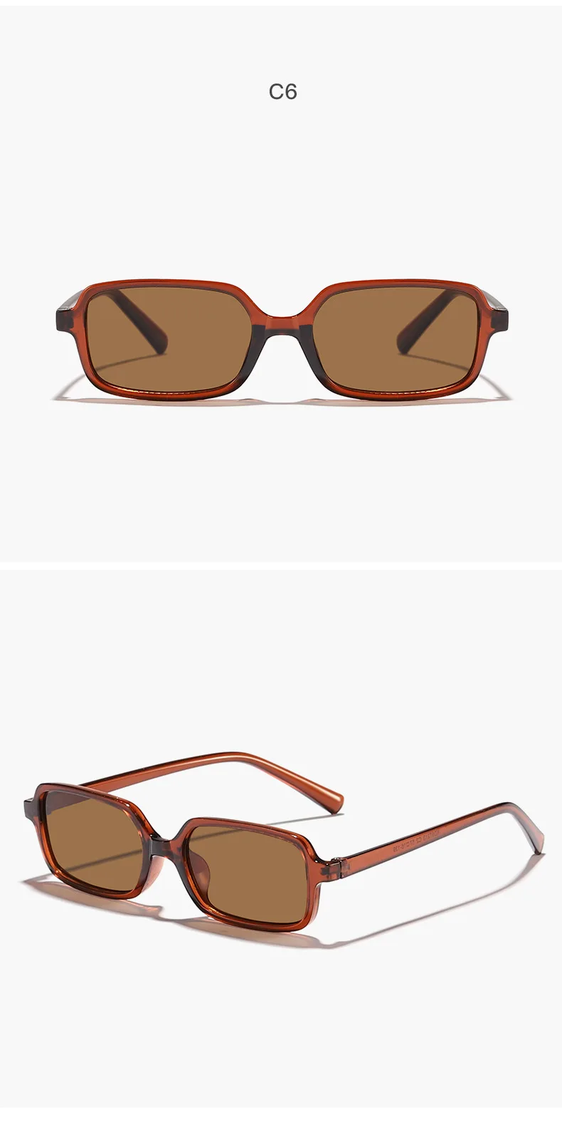 Neue Vintage Quadratische Sonnenbrille für Damen und Herren Marken-Rechteck-Sonnenbrille Ovale Brillen für Männer und Frauen – Detail 14