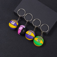 Basketball Model Keychain Basketball Star Collectibles Pendent Car Ornament Key Accessories Fans Souvenirs Toy Gift for Friends
