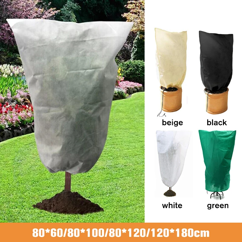 2 Pcs Plant Cover Winter Anti-Freeze Warm Plant Cover Bag Tree Shrub Plant Protecting Bag Frost Protection For Yard Garden