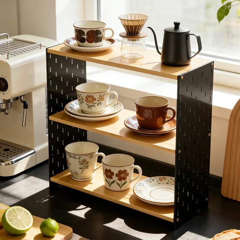 porte-gobelet-durable-support-a-double-couche-pour-gobelets-presentoir-pour-cafe-etagere-de-rangement-panneau-perfore-en-bois-massif-multifonctionnel