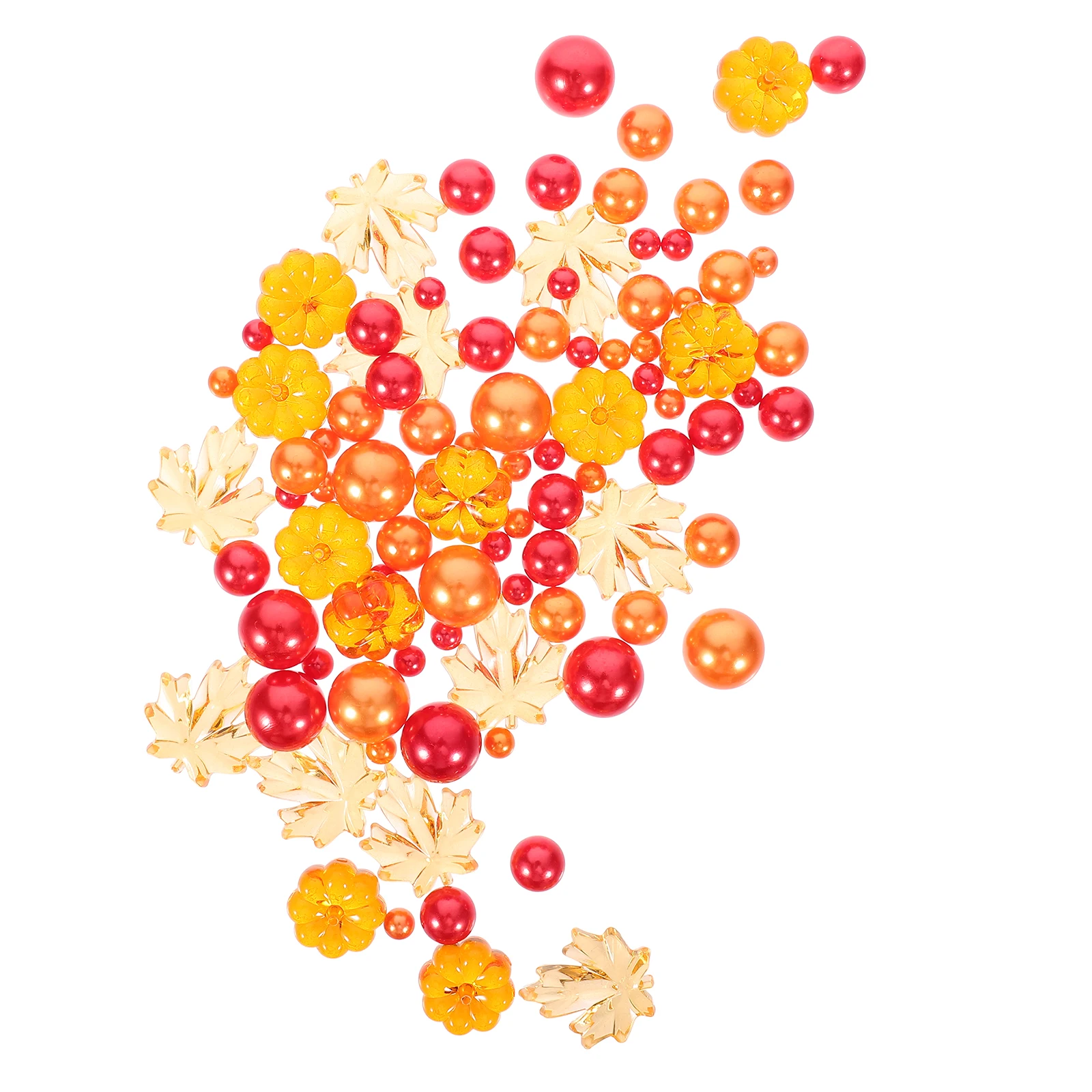 

Fall Vase Filler Set Acrylic Mini Pumpkins Maple Leaves Beads for Thanksgiving Halloween Autumn Table Decoration