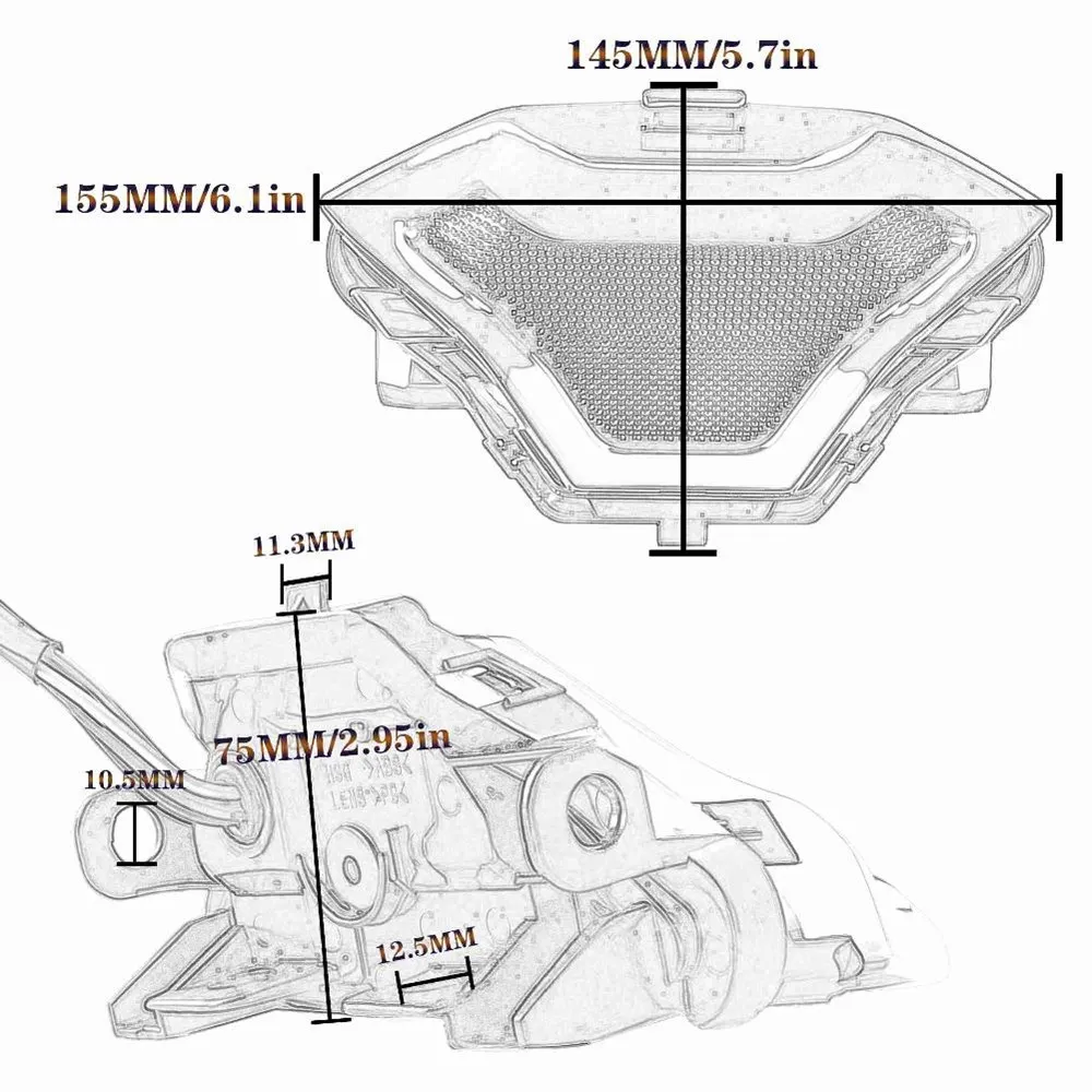 Motocyklowe tylne światło LED do Yamaha MT03 MT07 MT25 FZ07 R3 R25 lc150 Tylne światła hamowania Światła stopu Światła kierunkowskazów