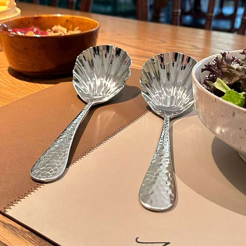 Accessories Kit Stainless Steel Round Spoon Net Red GoLden Dinner LonG HandLe StirrinG Dessert Spoons for chen GadGets
