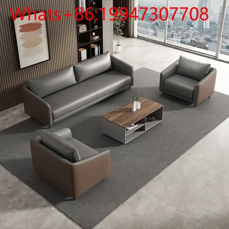 

New office sofa Modern meeting guests Business reception Negotiation Leisure area Leather sofa
