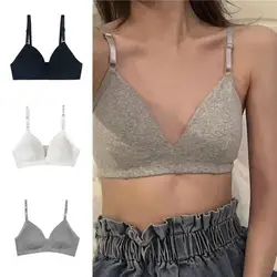 Women Wireless Bra Deep V Padded Bralette Breathable Triangle Sexy Seamless Bralette Sexy Ladies Brassiere Underwear