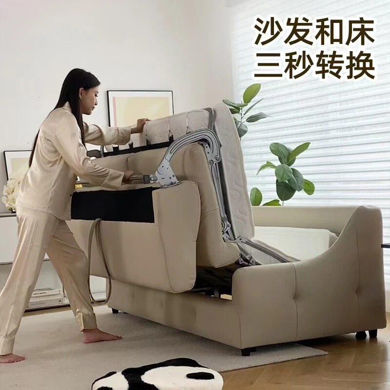 

Customizable high-end sofa bed foldable dual-purpose bed living room small apartment single double multi-function