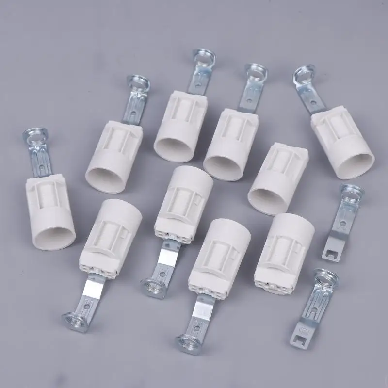 10Pcs E14 Bracket Lamp Holder Lighting Base Zinc Alloy Sockets Bulb Holder With Bracket For Table Lights Wall Lamp