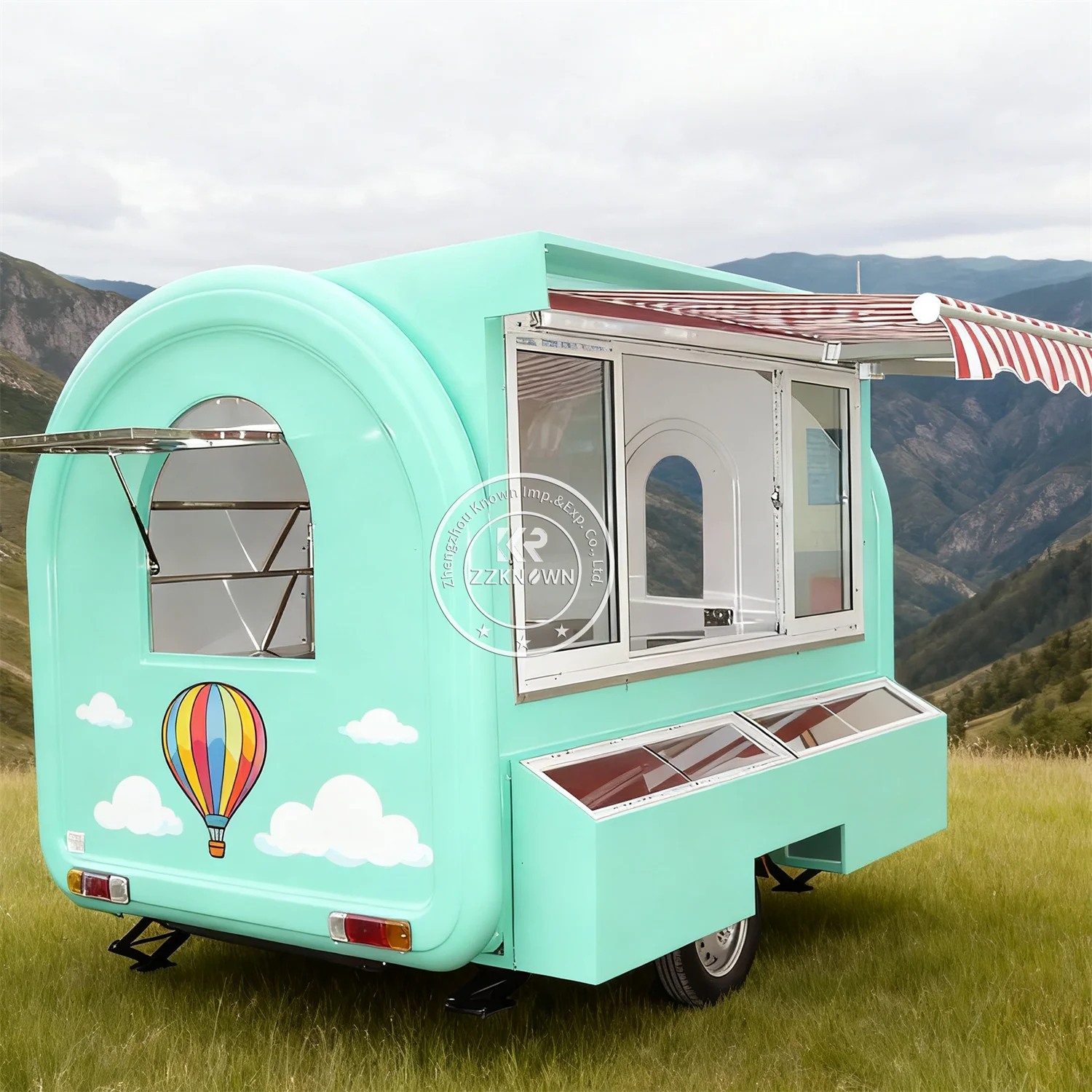 

Street Fast Food Trailer Fully Equipped Mobile Kitchen Trailer Concession Food Truck with Stainless Steel Equipment