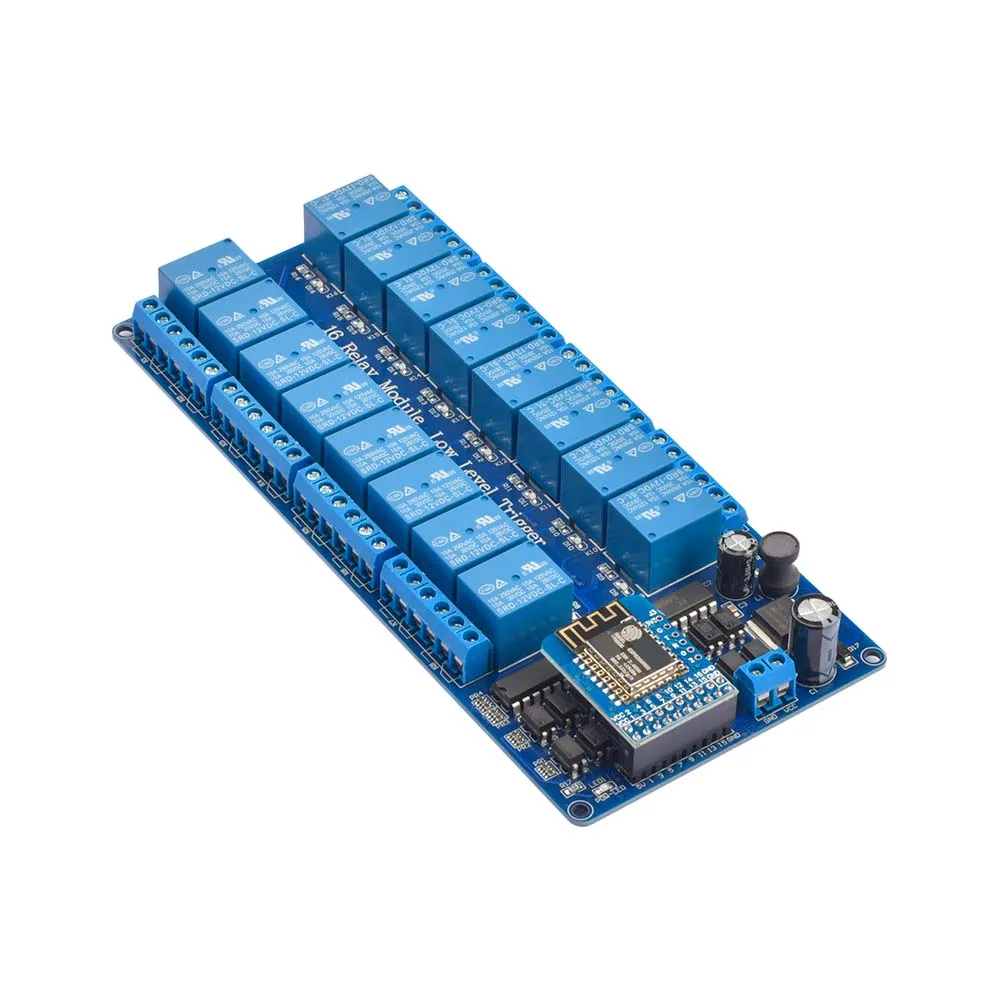 Modulo schermo relè a 16 canali DC 5V 12V con optoaccoppiatore modulo WIFI ESP8266 integrato per Kit fai da te Arduino