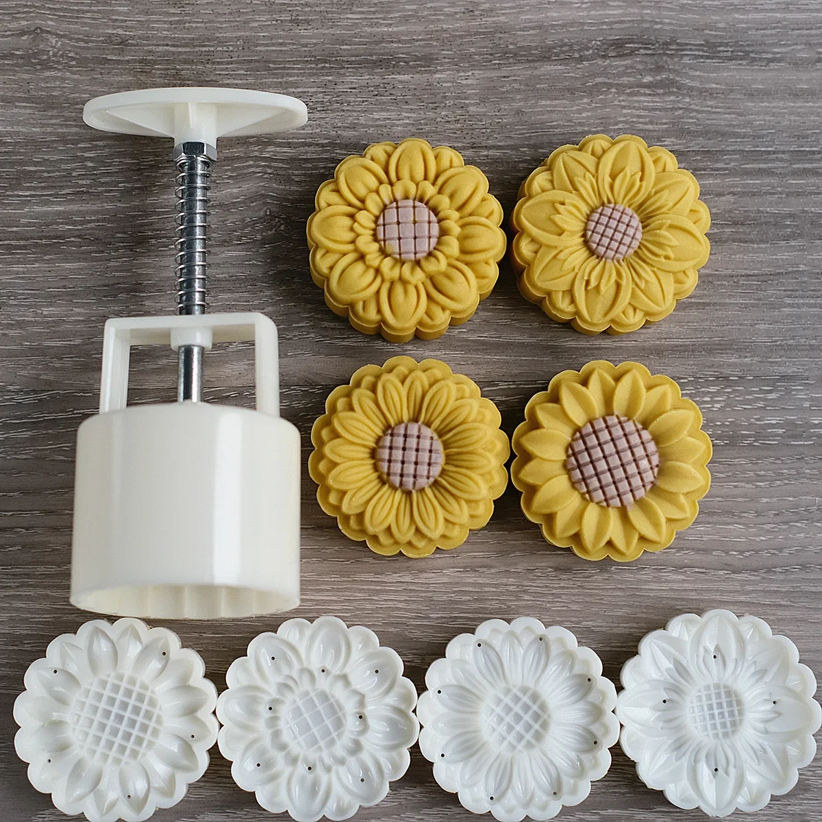 Molde para pastel de Luna de estilo chino con flores 3D, moldes prensados a mano para pasteles, cortadores de galletas, Fondant, galleta, cumpleaños, suministros para hornear DIY