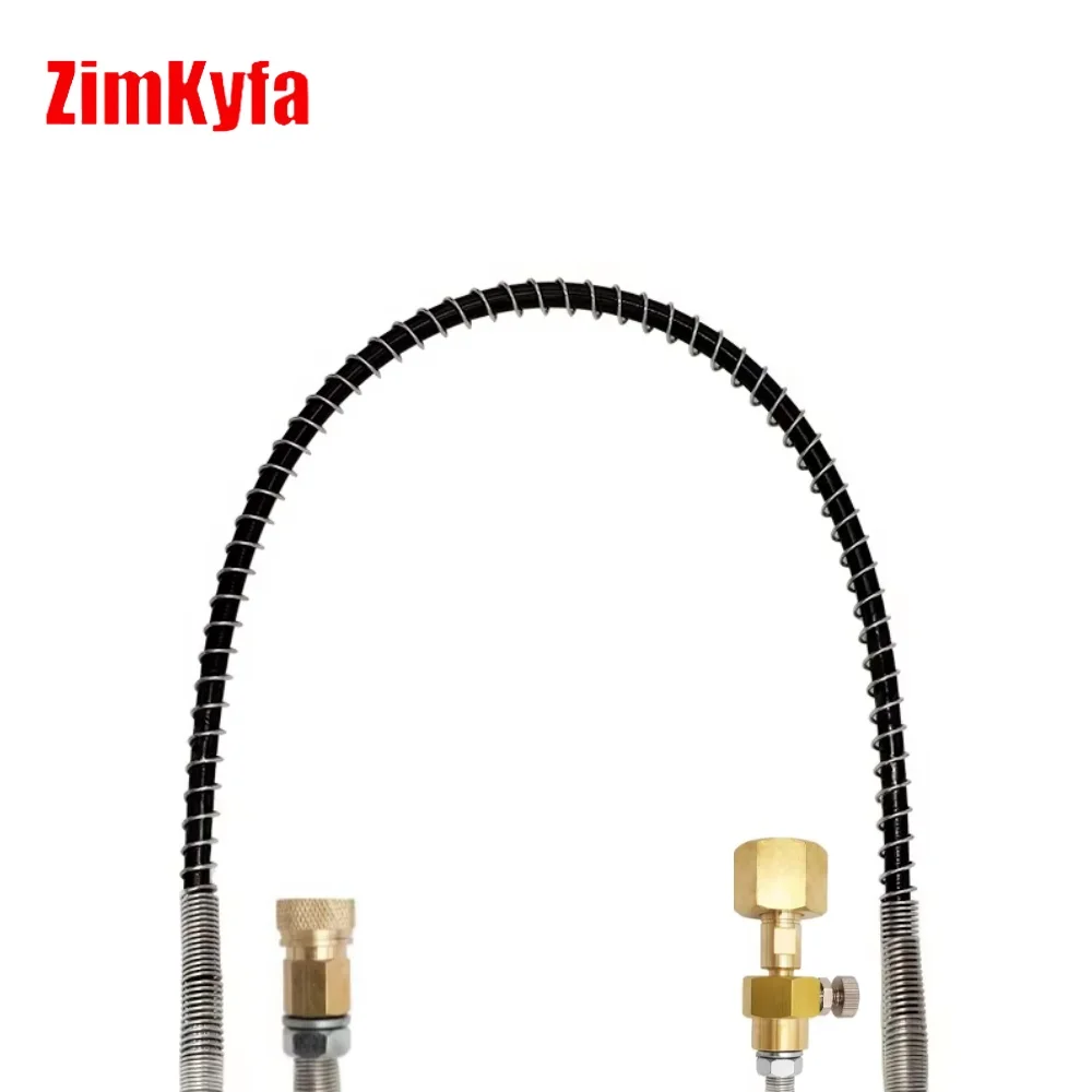 

Reinforced Springs Hose kit Connect to Carbon Dioxide Tank Refill Adaptor W21.8-14 Or CGA320 W/ 8mm Quick Female Adapter